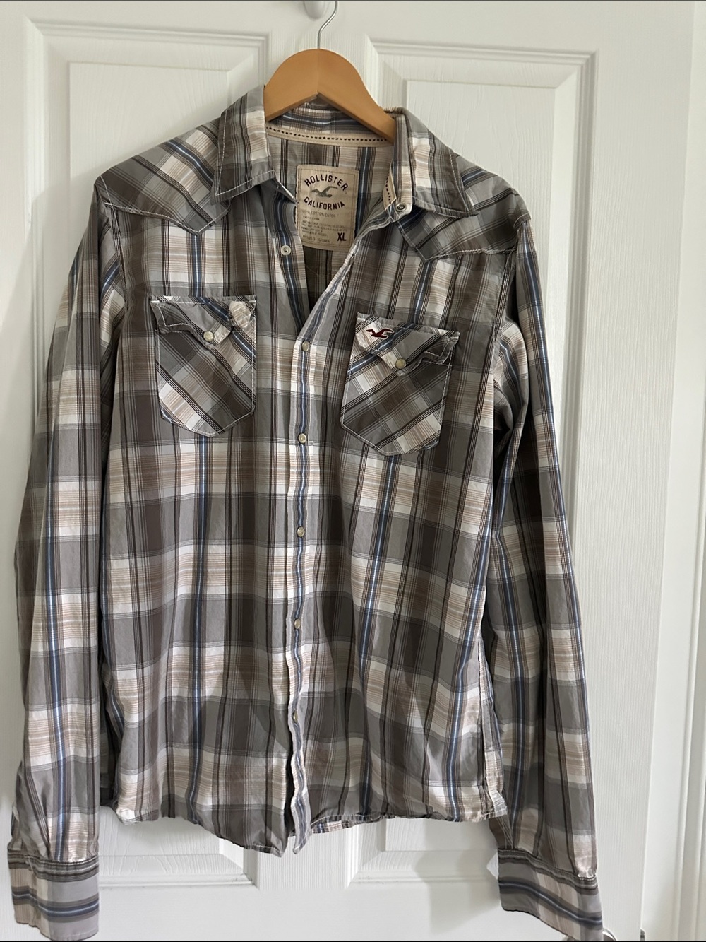 Hollister Western Plaid Button-Down Shirt